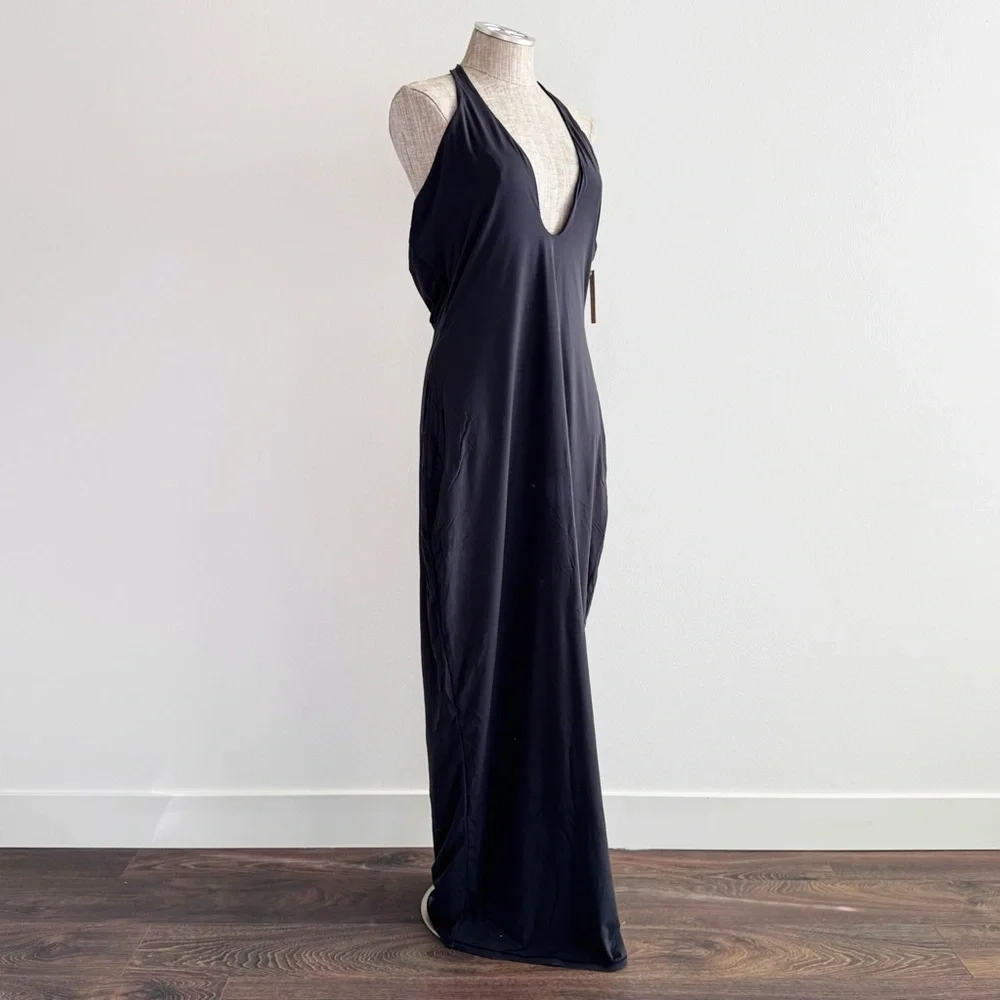 SKIMS Fits Everybody Plunging Neckline Halter Dress - Picture 4 of 12